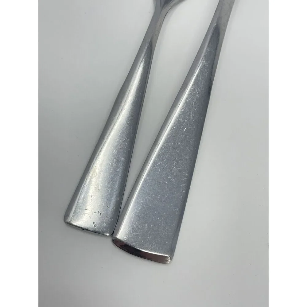 Oneida Grayson Glossy Stainless Serving Fork 9” And Salad Fork 7”
